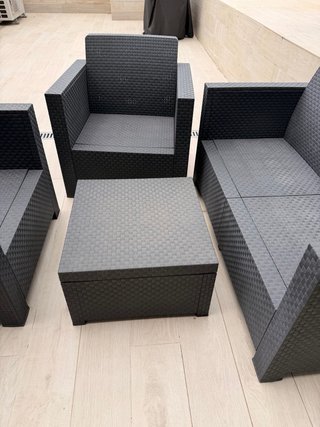 Conjunto Terraza Plástico Negro Leroy Merlin