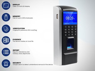 Control horario biométrico con huella y RFID