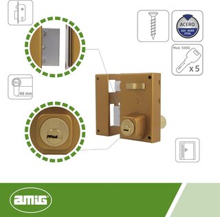 Amig cerradura sobreponer puertas madera seguridad