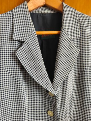 Chaqueta SNIF, con forro, cuadros blanco y negro