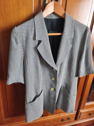 Chaqueta SNIF, con forro, cuadros blanco y negro