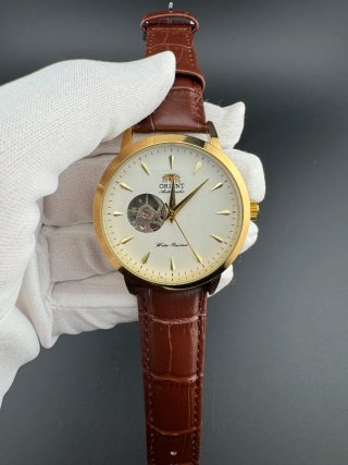 Reloj Orient Automático Dorado Correa Marrón