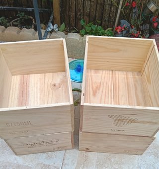 4 Cajas de madera estanterías armarios muebles