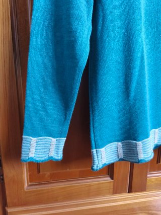 Jersey mujer cuello pico azul