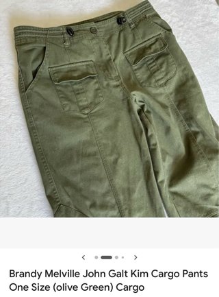 Pantalones Cargo Brandy Melville Talla Única Verde