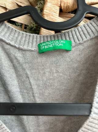 Chaleco de algodón a cuadros - Benetton