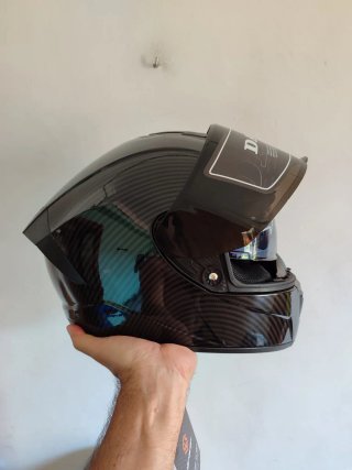 Casco Moto Talla M Pintura Carbono Negro