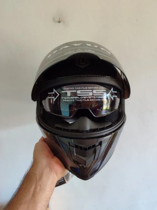 Casco Moto Talla M Pintura Carbono Negro