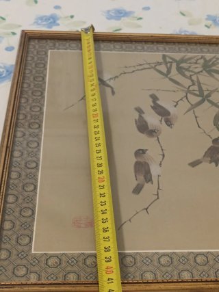 Antico Dipinto Orientale su Seta – Scena Naturale