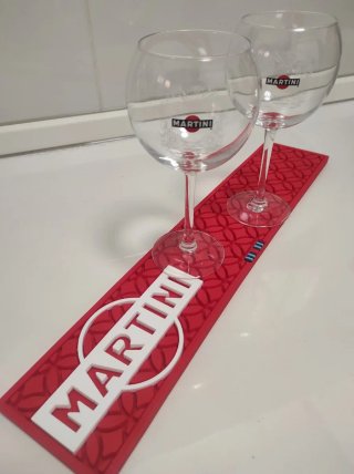 Set 2 Bicchieri Martini + Tappetino Originale