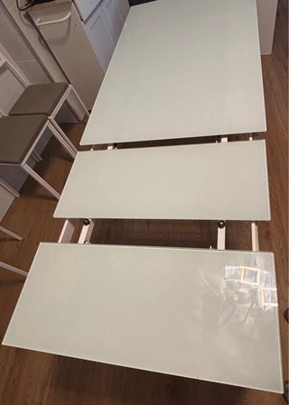 Mesa extensible cristal