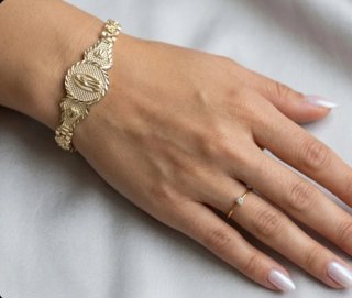 Pulsera Virgen María  en Oro laminado 14k