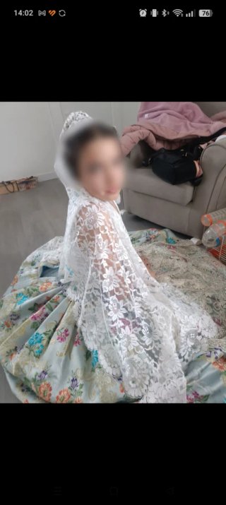 Traje de Fallera 8-10 Niña con manteleta plata