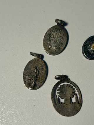 5 Medallas Religiosas Plateadas