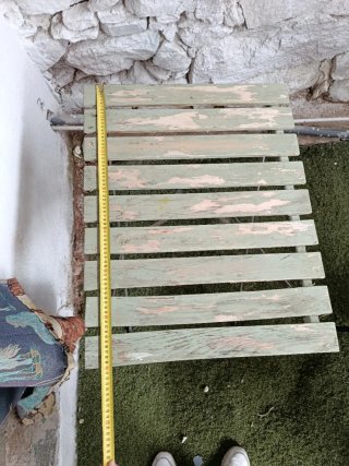 Mesa plegable exterior madera y metal