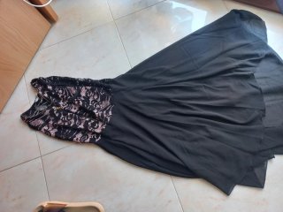 Abito Piazza Italia pizzo nero rosa taglia S