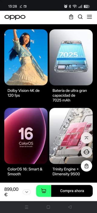 Oppo Find X9 12GB 512GB Negro