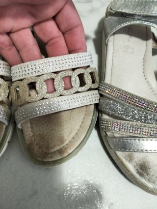 2 paia sandali bambina oro e argento