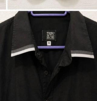 Camisa de vestir negra para hombre