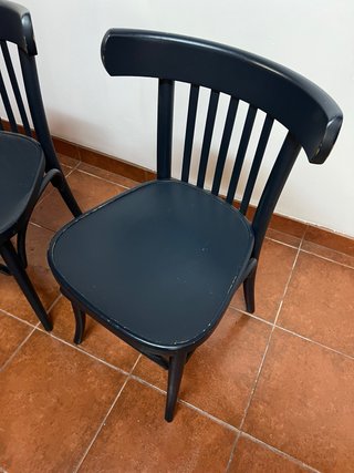 Juego de 4 Sillas azules de Madera