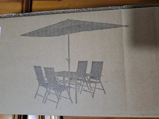 Conjunto Mesa, 4 Sillas Terraza Hyba y sombrilla