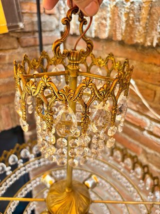 Lámpara Imperio Vintage Bronce y Cristal