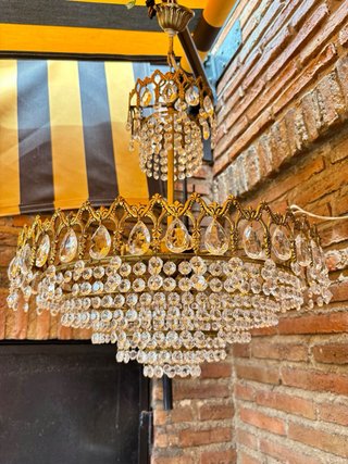 Lámpara Imperio Vintage Bronce y Cristal