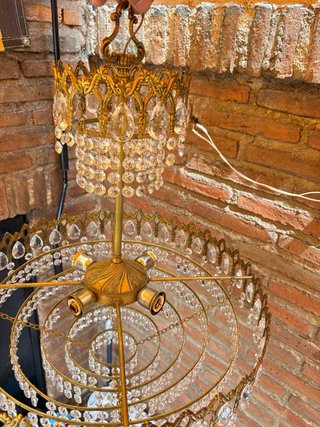 Lámpara Imperio Vintage Bronce y Cristal