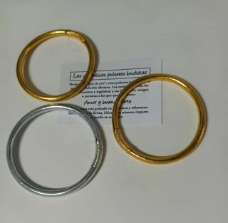 Pulseras Budistas Doradas y Plateadas