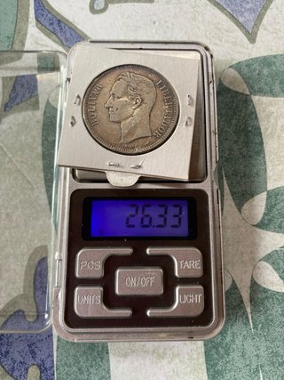 Moneda 5 Bolívares Fuerte Plata Venezuela 1910