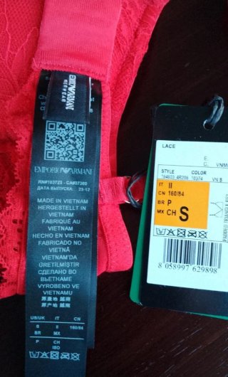Sujetador Emporio Armani Rojo Talla S