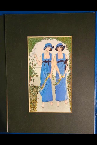 Dos láminas decorativas vintage 24 por 17,5