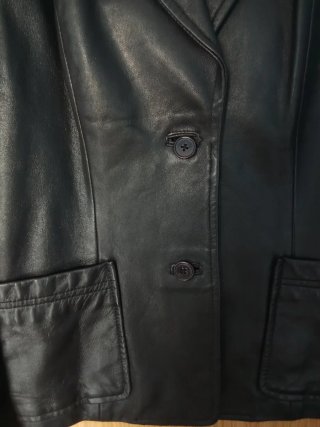 Blazer de cuero auténtico (100% leather) de Zara