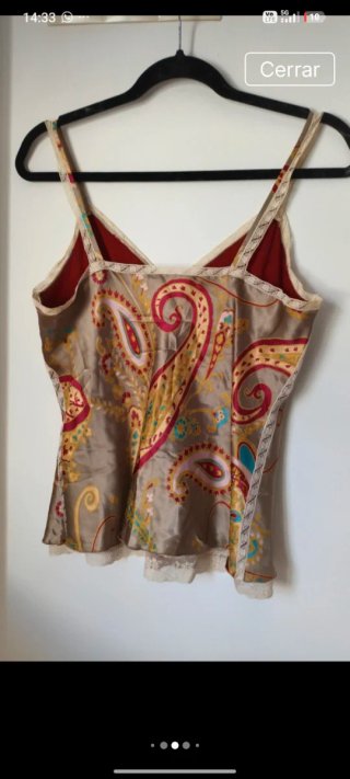 Top Carolina Herrera Paisley Dorado Multicolor