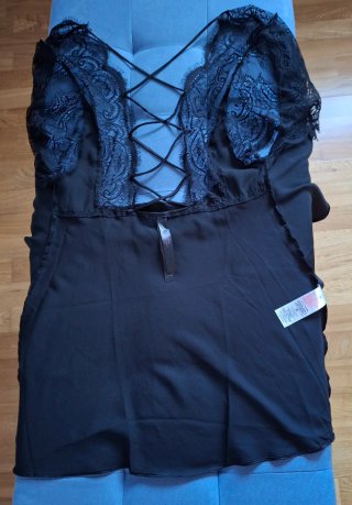 Kimono/Bata Negra Encaje