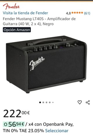 Amplificador Fender con efectos y conexión para PC