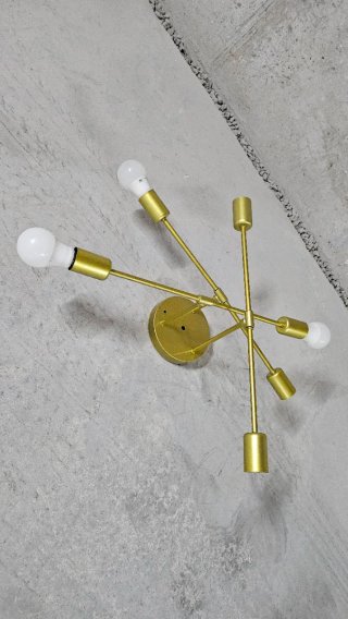 Lámpara de pared dorada 6 bombillas