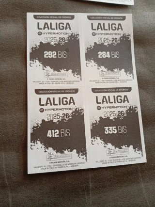 Lote 8 Cromos Bis Liga Hipermotion 25/26
