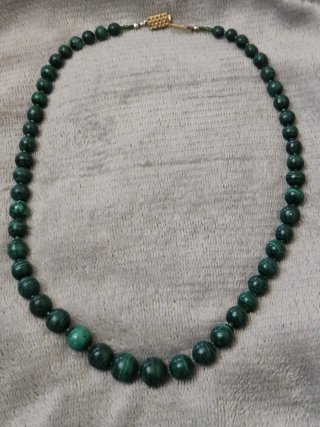 Collana vintage Malachite vera pietra