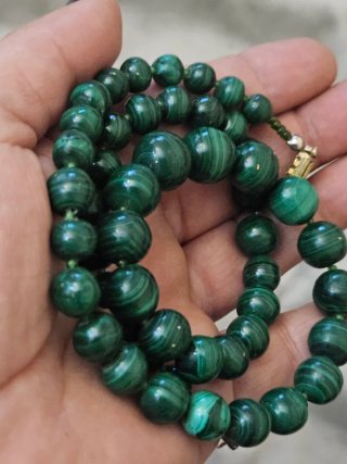 Collana vintage Malachite vera pietra