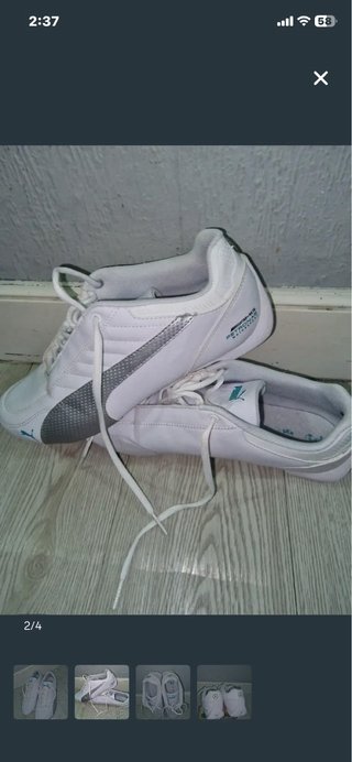 Zapatillas Puma Mercedes Blancas y Grises