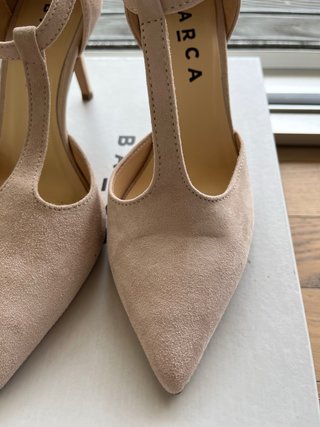 Scarpe donna Barca beige tacco