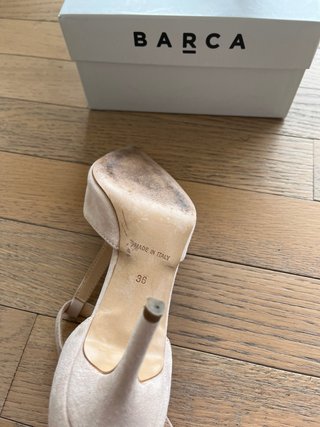 Scarpe donna Barca beige tacco