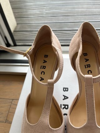 Scarpe donna Barca beige tacco