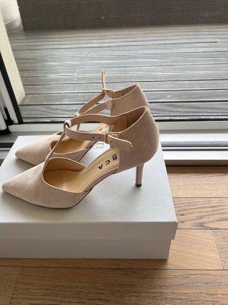 Scarpe donna Barca beige tacco