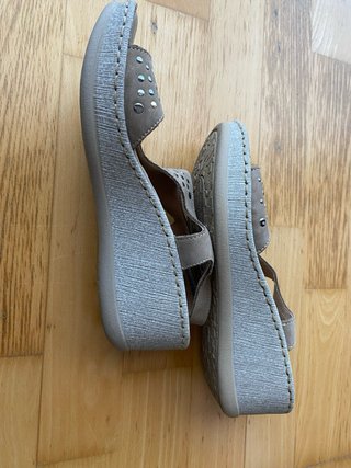 Sandalias Riposella Talla 40 Beige Pie Ancho