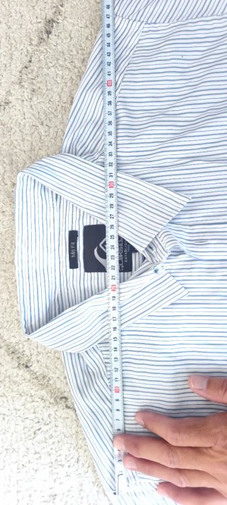 Camisa Quiksilver Talla L Rayas Azules y Beige