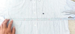 Camisa Quiksilver Talla L Rayas Azules y Beige