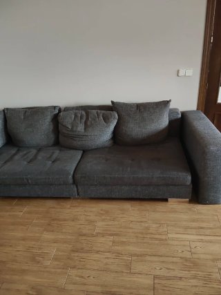 Sofá modular gris de tela