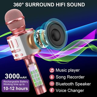 Micrófono Karaoke Bluetooth portátil con altavoz